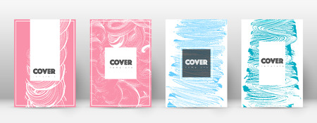 Cover page design template. Hipster brochure layout. Brilliant trendy abstract cover page. Pink and blue grunge texture background. Awesome poster.のイラスト素材