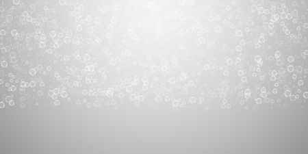 Soap bubbles abstract background. Blowing bubbles on light grey background. Astonishing soapy foam overlay template. Appealing vector illustration.の写真素材