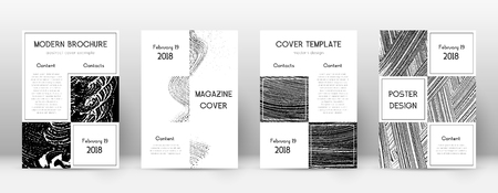 Cover page design template. Business brochure layout. Beautiful trendy abstract cover page. Black and white grunge texture background. Stylish poster.のイラスト素材
