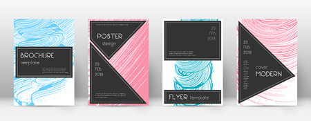 Cover page design template. Black brochure layout. Beautiful trendy abstract cover page. Pink and blue grunge texture background. Divine poster.のイラスト素材