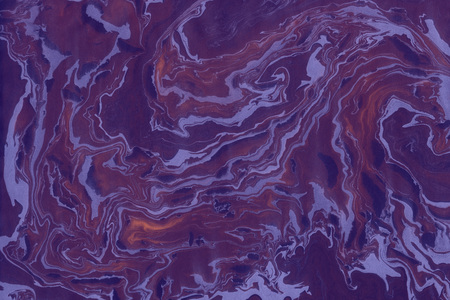 Suminagashi marble texture hand painted with purple ink. Digital paper 775 performed in traditional japanese suminagashi floating ink technique. Cool liquid abstract background.の写真素材