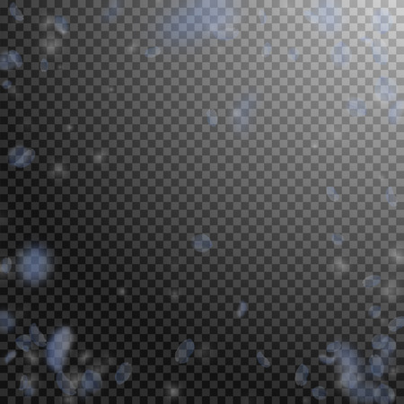 Light blue flower petals falling down. Precious romantic flowers vignette. Flying petal on transparent square background. Love, romance concept. Curious wedding invitation.のイラスト素材