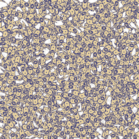 Chinese yuan notes falling. Small CNY bills on transparent background. China money. Elegant vector illustration. Bold jackpot, wealth or success concept.のイラスト素材