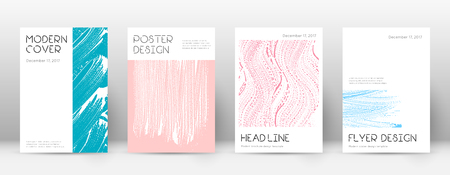Cover page design template. Minimal brochure layout. Charming trendy abstract cover page. Pink and blue grunge texture background. Comely poster.のイラスト素材