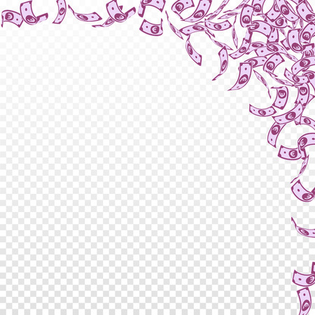 European Union Euro notes falling. Small EUR bills on transparent background. Europe money. Amazing vector illustration. Delightful jackpot, wealth or success concept.のイラスト素材