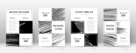 Cover page design template. Business brochure layout. Beautiful trendy abstract cover page. Black and white grunge texture background. Positive poster.のイラスト素材