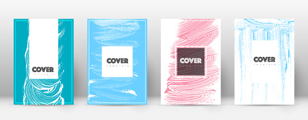 Cover page design template. Hipster brochure layout. Captivating trendy abstract cover page. Pink and blue grunge texture background. Charming poster.のイラスト素材