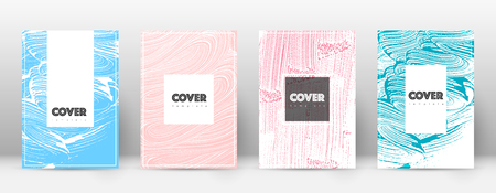 Cover page design template. Hipster brochure layout. Brilliant trendy abstract cover page. Pink and blue grunge texture background. Favorable poster.のイラスト素材