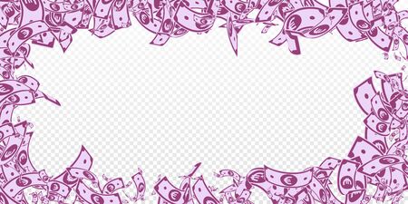 European Union Euro notes falling. Messy EUR bills on transparent background. Europe money. Astonishing vector illustration. Delightful jackpot, wealth or success concept.のイラスト素材