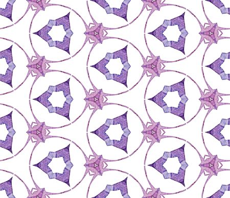 Red blue medallion seamless pattern. Hand drawn watercolor ornament. Actual repeating design. Fresh fabric cloth, swimwear design, wallpaper wrapping.の写真素材