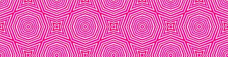 Pink red Seamless Border Scroll. Geometric Watercolor Frame. Amazing Seamless Pattern. Medallion...