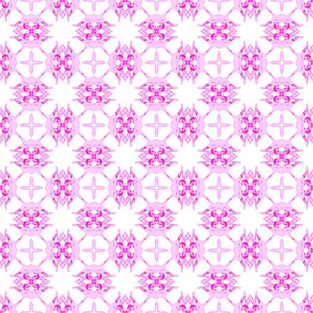 Pink geometric seamless pattern. Hand drawn watercolor ornament. Beauteous repeating design....