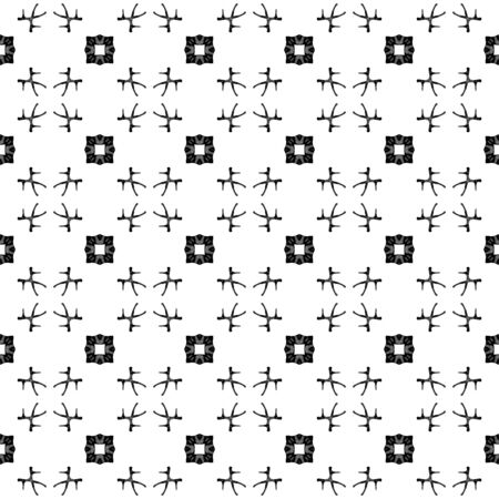 Black and white geometric seamless pattern. Hand drawn watercolor ornament. Attractive repeating design. Bold fabric cloth, swimwear design, wallpaper wrapping.の写真素材
