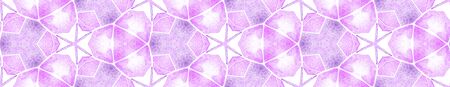 Violet purple vintage Seamless Border Scroll. Geometric Watercolor Frame. Curious Seamless Pattern....