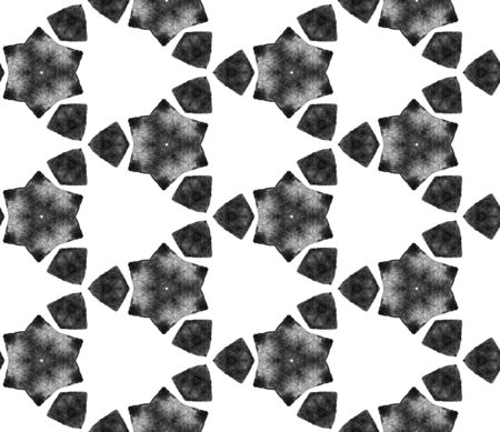 Grey black and white vintage seamless pattern. Hand drawn watercolor ornament. Remarkable repeating...