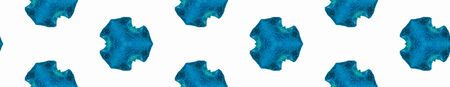 Blue spring Seamless Border Scroll. Geometric Watercolor Frame. Awesome Seamless Pattern. Medallion...