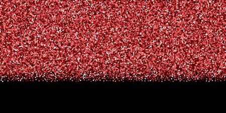 Red gold glitter luxury sparkling confetti. Scattered small gold particles on black background. Breathtaking festive overlay template. Artistic vector illustration.のイラスト素材