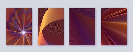 Art business card. Abstract lines modern brochure template. Orange vibrant gradients geometry on...