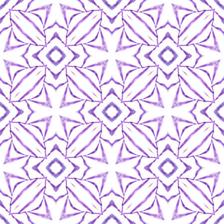Striped hand drawn design. Purple wondrous boho chic summer design. Repeating striped hand drawn...