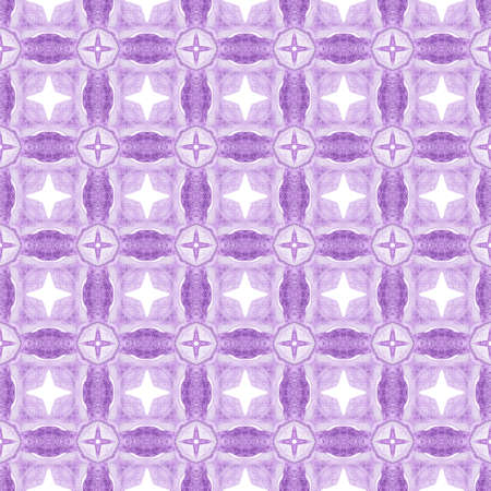 Tiled  watercolor background. Purple ravishing boho chic summer design. Hand painted tiled...
