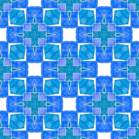 Textile ready neat print, swimwear fabric, wallpaper, wrapping.  Blue good-looking boho chic summer...
