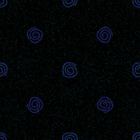 Hand Drawn blue Snowflakes Christmas Seamless Pattern. Subtle Flying Snow Flakes on black...
