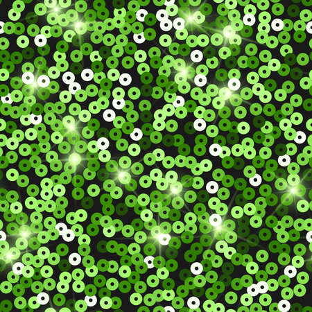 Glitter seamless texture. Admirable green particles. Endless pattern made of sparkling sequins. Bewitching abstract vector illustration.のイラスト素材