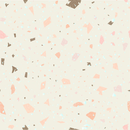 Terrazzo seamless pattern. Gentle classic flooring texture. Classy background made of natural stones, granite, quartz, marble, and concrete. Breathtaking seamless terrazzo.のイラスト素材