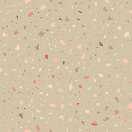 Terrazzo seamless pattern. Earthy classic flooring texture. Classic background made of natural stones, granite, quartz, marble, and concrete. Cool seamless terrazzo.のイラスト素材
