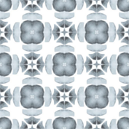 Exotic seamless pattern. Black and white mind-blowing boho chic summer design. Textile ready graceful print, swimwear fabric, wallpaper, wrapping. Summer exotic seamless border.の写真素材