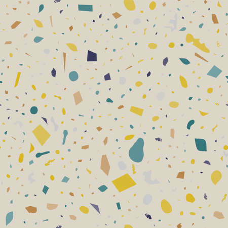 Terrazzo seamless pattern. Earthy classic flooring texture. Breathtaking background made of natural stones, granite, quartz, marble, and concrete. Fetching seamless terrazzo.のイラスト素材