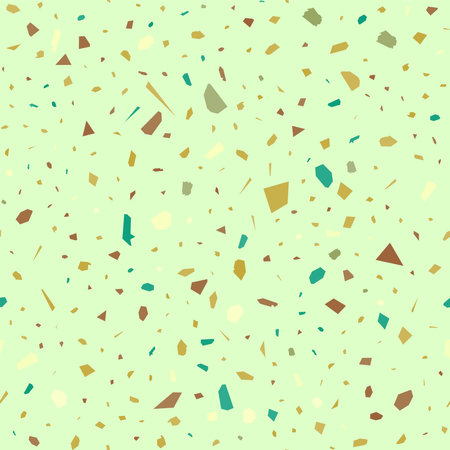 Terrazzo seamless pattern. Khaki classic flooring texture. Breathtaking background made of natural stones, granite, quartz, marble, and concrete. Lively seamless terrazzo.のイラスト素材