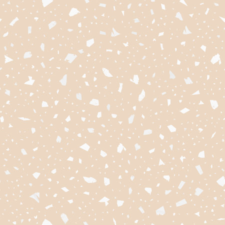 Terrazzo seamless pattern. Gentle classic flooring texture. Classy background made of natural stones, granite, quartz, marble, and concrete. Decent seamless terrazzo.のイラスト素材