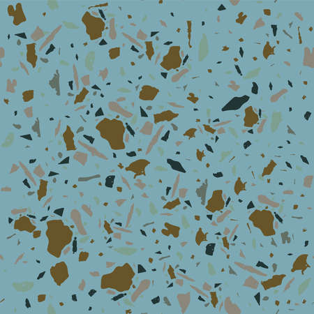 Terrazzo seamless pattern. Brown classic flooring texture. Bold background made of natural stones, granite, quartz, marble, and concrete. Posh seamless terrazzo.のイラスト素材