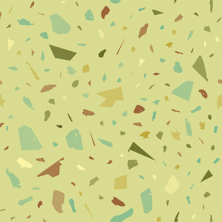Terrazzo seamless pattern. Khaki classic flooring texture. Breathtaking background made of natural stones, granite, quartz, marble, and concrete. Outstanding seamless terrazzo.のイラスト素材