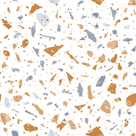Terrazzo seamless pattern. Gentle classic flooring texture. Classy background made of natural stones, granite, quartz, marble, and concrete. Extra seamless terrazzo.のイラスト素材