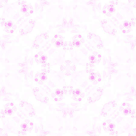 Pink seamless pattern. Artistic delicate soap bubbles. Lace hand drawn textile ornament....