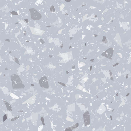 Terrazzo seamless pattern. Gentle classic flooring texture. Classy background made of natural stones, granite, quartz, marble, and concrete. Alluring seamless terrazzo.のイラスト素材