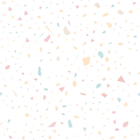 Terrazzo seamless pattern. Pastel classic flooring texture. Breathtaking background made of natural stones, granite, quartz, marble, and concrete. Symmetrical seamless terrazzo.のイラスト素材