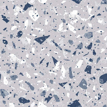 Terrazzo seamless pattern. Gentle classic flooring texture. Classic background made of natural stones, granite, quartz, marble, and concrete. Unique seamless terrazzo.のイラスト素材