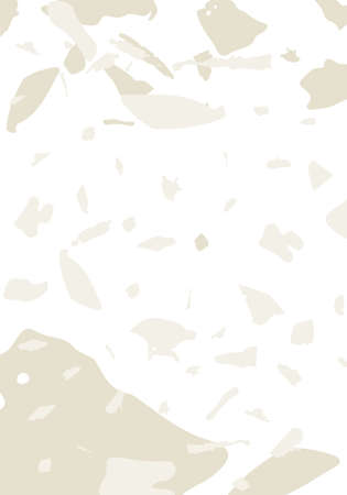 Terrazzo modern abstract template. Beige texture of classic italian flooring. Venetian terrazzo trendy vector backdrop Background made of stones, granite, quartz, marble, concrete.のイラスト素材
