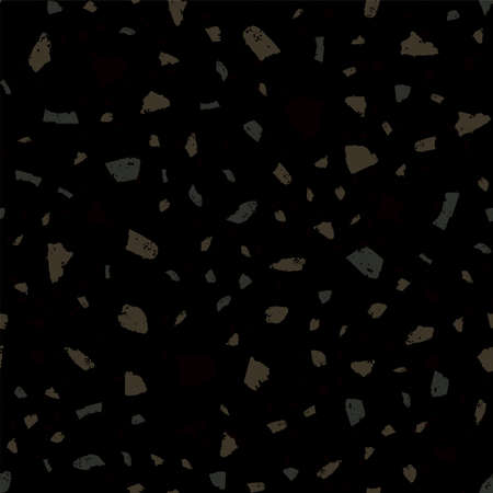 Terrazzo seamless pattern. Dark classic flooring texture. Breathtaking background made of natural stones, granite, quartz, marble, and concrete. Comely seamless terrazzo.のイラスト素材