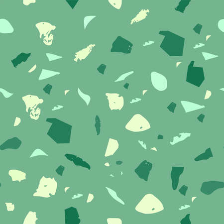Terrazzo seamless pattern. Khaki classic flooring texture. Breathtaking background made of natural stones, granite, quartz, marble, and concrete. Majestic seamless terrazzo.のイラスト素材