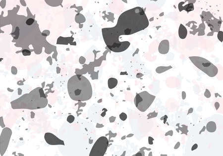 Terrazzo modern abstract template. Pink and grey texture of classic italian flooring. Venetian terrazzo trendy vector backdrop Background made of stones, granite, quartz, marble, concrete.のイラスト素材