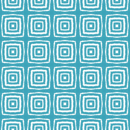 Chevron stripes design. Turquoise symmetrical kaleidoscope background. Geometric chevron stripes...