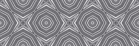 Mosaic seamless border. Black symmetrical kaleidoscope background. exceptional decorative design...