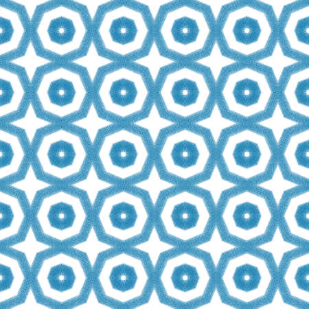 Mosaic seamless pattern. Blue symmetrical kaleidoscope background. Textile ready decent print,...