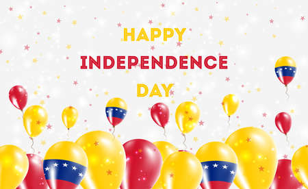 Venezuela Bolivarian Republic of Independence Day Patriotic Design. Balloons in Venezuelan National Colors. Happy Independence Day Vector Greeting Card.のイラスト素材