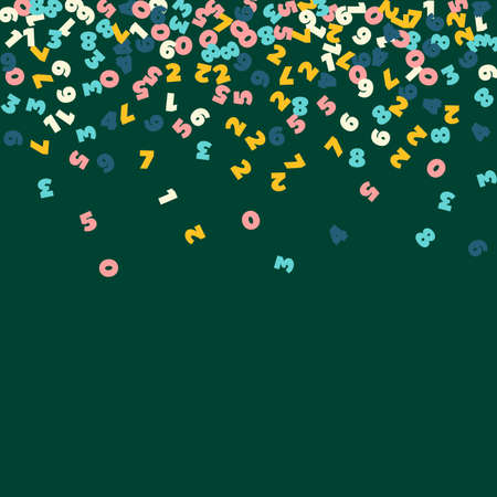 Falling pastel numbers. Math study concept with flying digits. Pretty back to school mathematics...