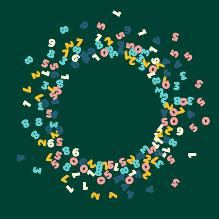 Falling pastel numbers. Math study concept with flying digits. Likable back to school mathematics...